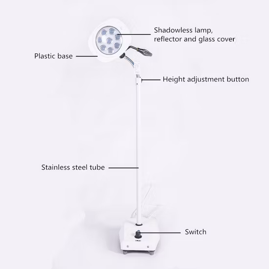 Heal Force Best Selling Surgical Shadowless Lamp Halogen and LED Shadowless Surgical Examination Floor Standing Mobile Operation Light