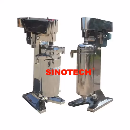 Centrífuga comercial de química de óleo pequeno de carvão com temperatura regulada para óleo de cozinha usado